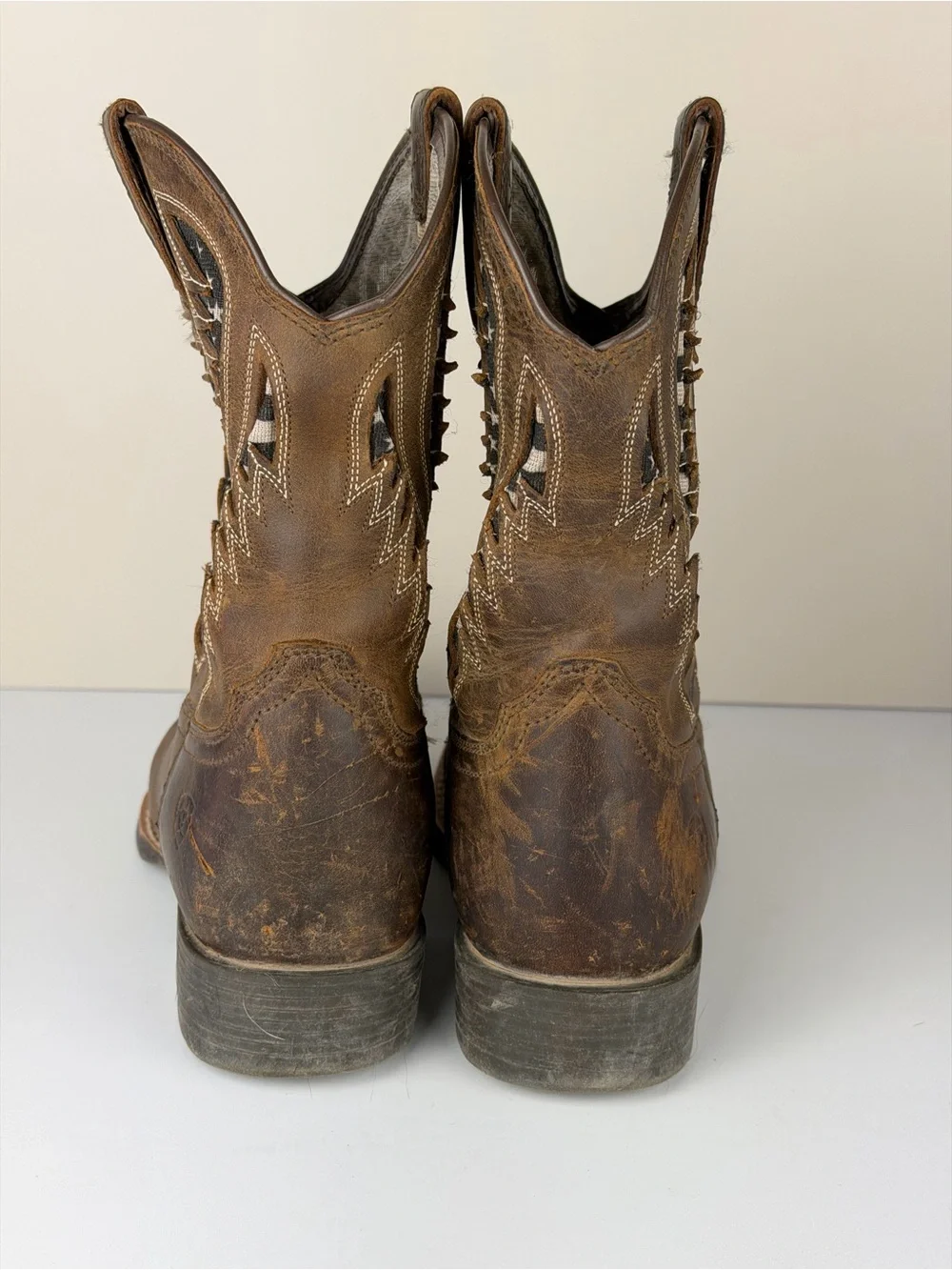 Ariat Kids Brown Leather Western Cowboy Boots Little Boys Size 2 Style 10044485
